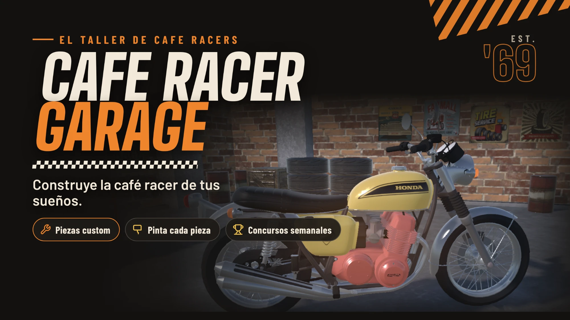Cafe Racer Garage: construye la café racer de tus sueños, con piezas custom, pintura por pieza y concursos semanales